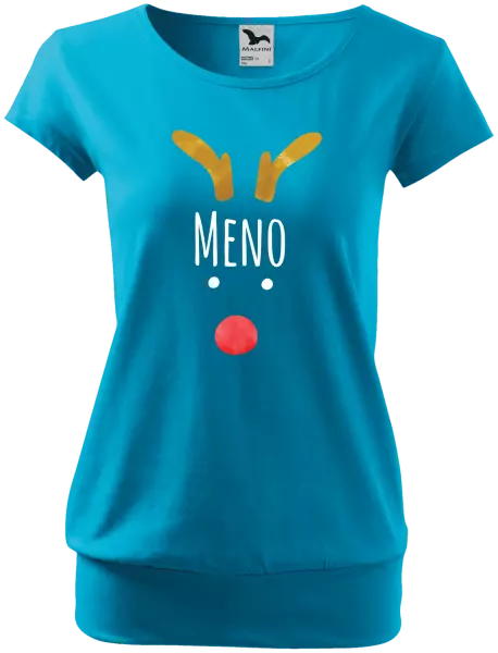 Dámske vianočné tričko Vianočný sob - meno