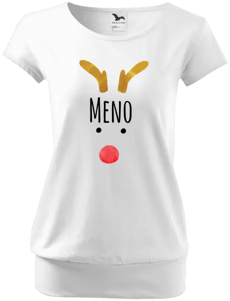 Dámske vianočné tričko Vianočný sob - meno