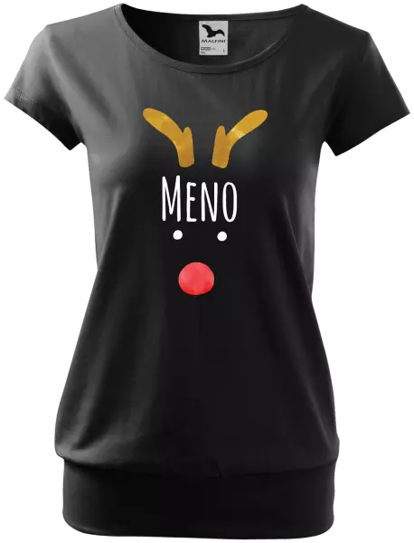 Dámske vianočné tričko Vianočný sob - meno