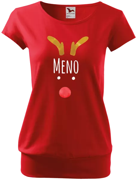 Dámske vianočné tričko Vianočný sob - meno