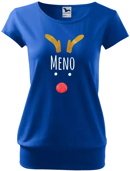 Dámske vianočné tričko Vianočný sob - meno