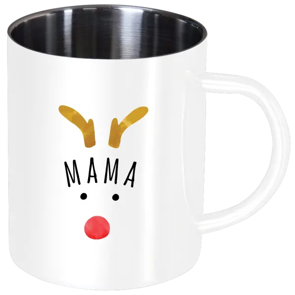 Nerezový hrnček Vianočný sob - mama