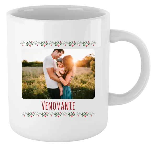 Vianočný hrnček Vianočné vetvičky s guličkami