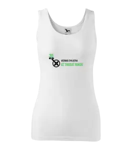 Dámske tielko Vášnivá cyklistka už x rokov