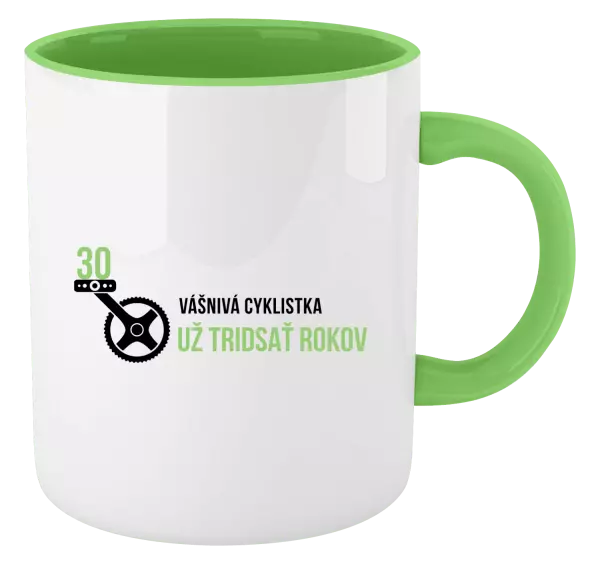 Hrnček  Vášnivá cyklistka už x rokov