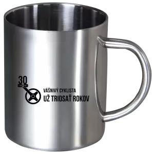 Nerezový hrnček Vášnivý cyklista už x rokov