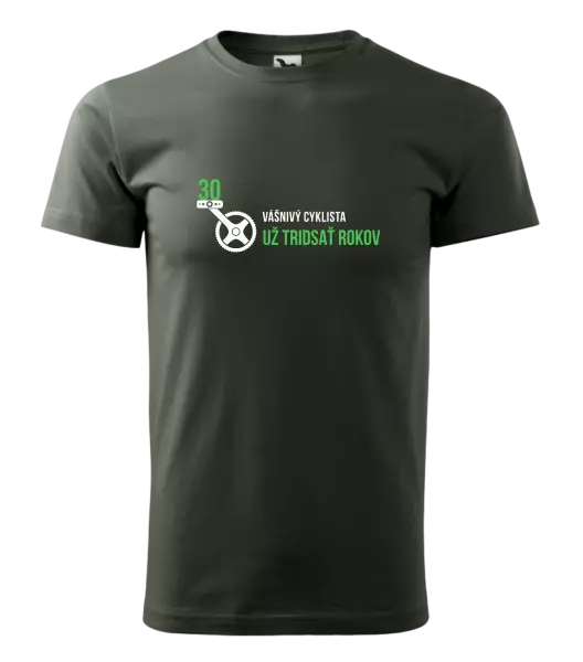 Pánske narodeninové tričko Vášnivý cyklista už x rokov