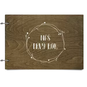 Drevený album so sponami Veniec 5