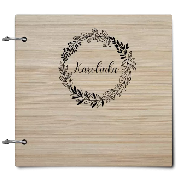 Drevený album so sponami Venček s menom