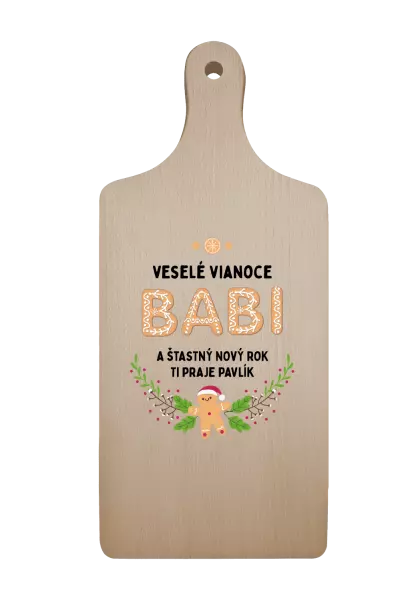 Doštička Veselé Vianoce babi, perníček