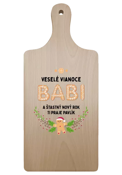 Doštička Veselé Vianoce babi, perníček