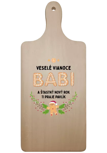 Doštička Veselé Vianoce babi, perníček