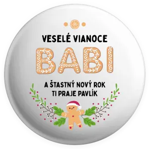 Placka Veselé Vianoce babi, perníček