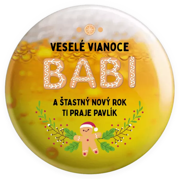 Placka Veselé Vianoce babi, perníček