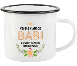 Vianočná plecháčik Veselé Vianoce babi, perníček