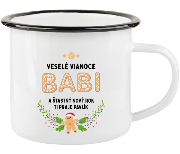 Vianočná plecháčik Veselé Vianoce babi, perníček