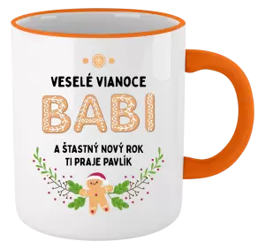 Vianočný hrnček Veselé Vianoce babi, perníček