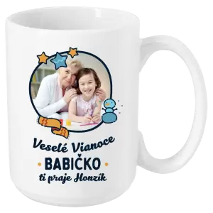 Vianočný hrnček Veselé Vianoce babička s venovaním