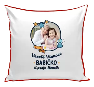 Vianočný vankúš Veselé Vianoce babička s venovaním