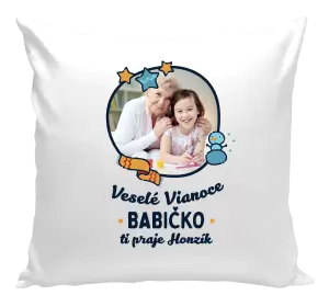 Vianočný vankúš Veselé Vianoce babička s venovaním