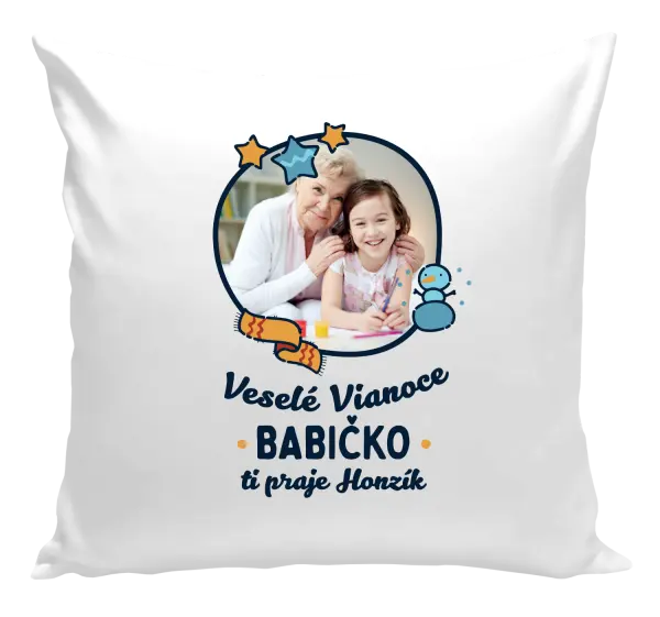 Vianočný vankúš Veselé Vianoce babička s venovaním