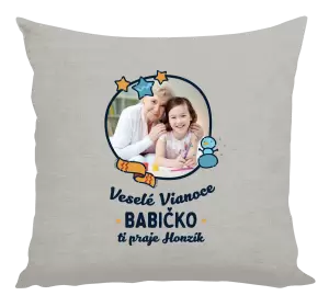 Vianočný vankúš Veselé Vianoce babička s venovaním