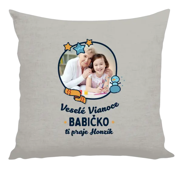 Vianočný vankúš Veselé Vianoce babička s venovaním