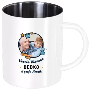Nerezový hrnček Veselé Vianoce dedko s venovaním
