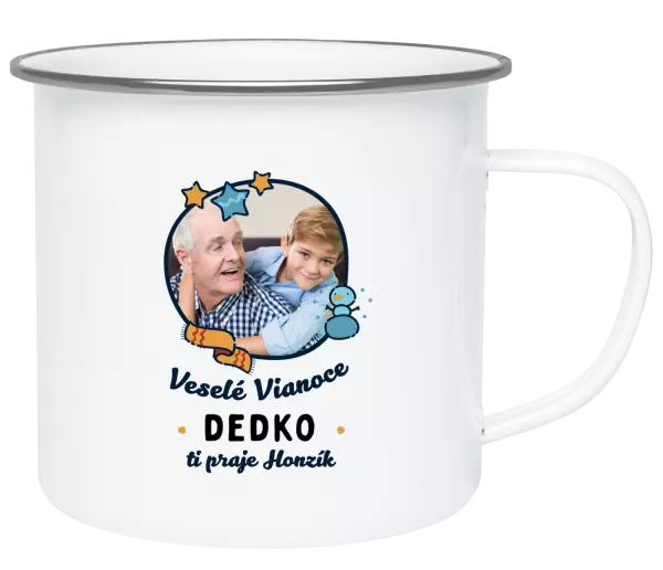 Vianočná plecháčik Veselé Vianoce dedko s venovaním