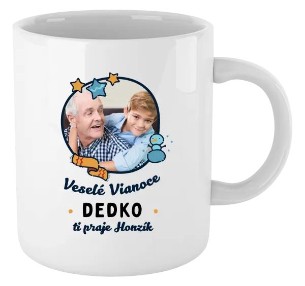 Vianočný hrnček Veselé Vianoce dedko s venovaním