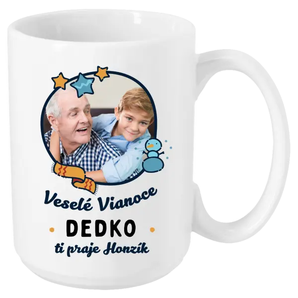 Vianočný hrnček Veselé Vianoce dedko s venovaním