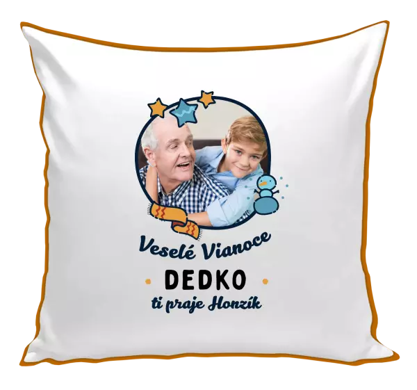 Vianočný vankúš Veselé Vianoce dedko s venovaním