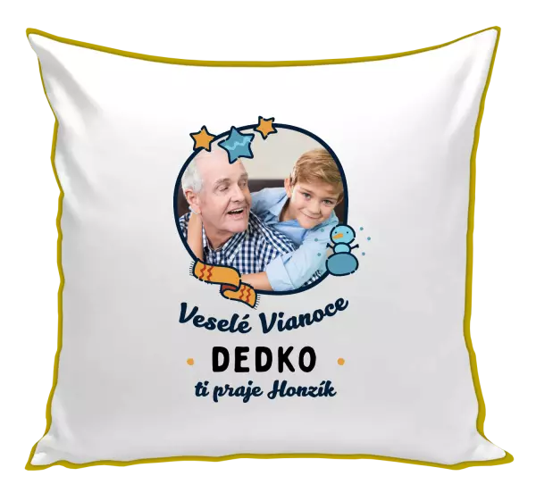 Vianočný vankúš Veselé Vianoce dedko s venovaním