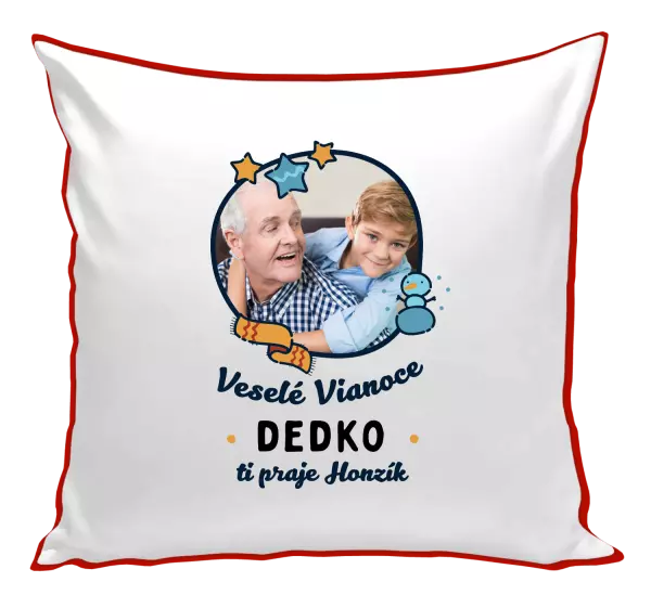 Vianočný vankúš Veselé Vianoce dedko s venovaním