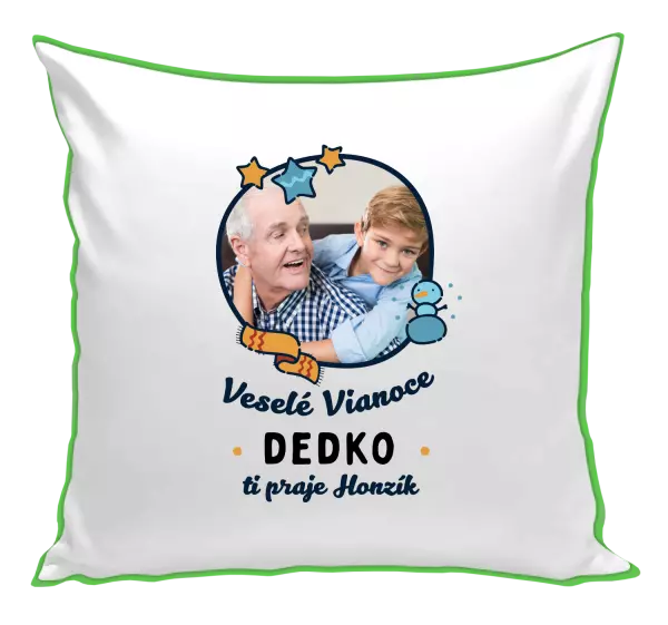 Vianočný vankúš Veselé Vianoce dedko s venovaním