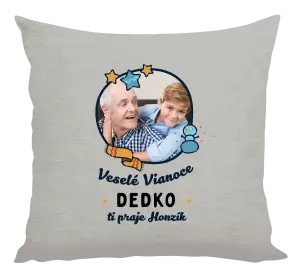 Vianočný vankúš Veselé Vianoce dedko s venovaním