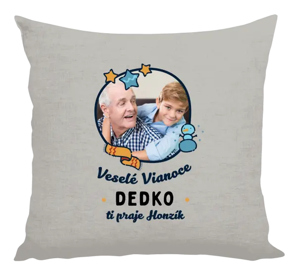 Vianočný vankúš Veselé Vianoce dedko s venovaním