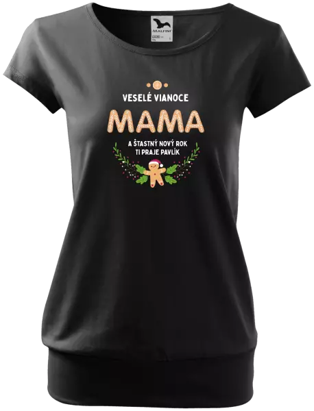 Dámske vianočné tričko Veselé Vianoce mami, perníček