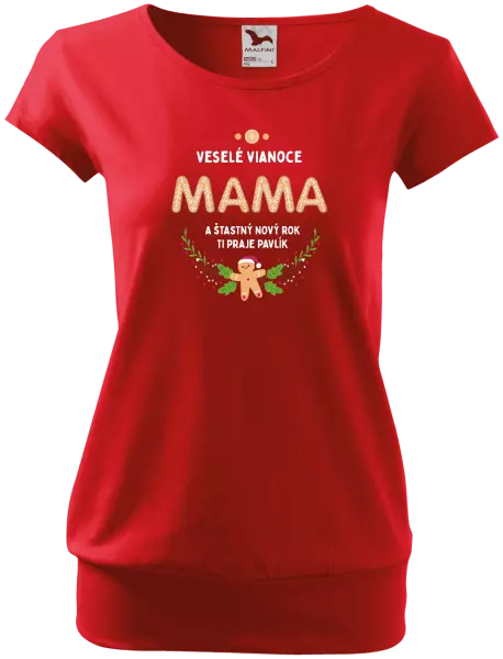 Dámske vianočné tričko Veselé Vianoce mami, perníček