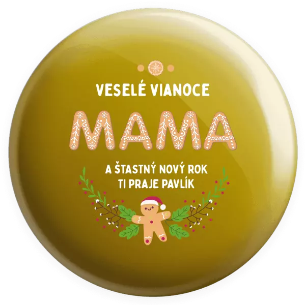 Placka Veselé Vianoce mami, perníček