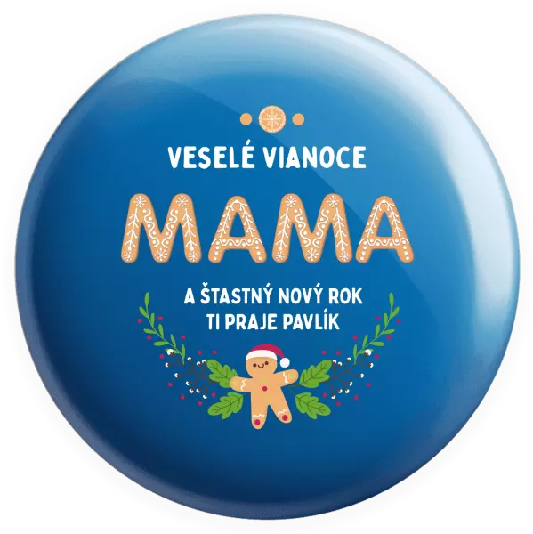 Placka Veselé Vianoce mami, perníček