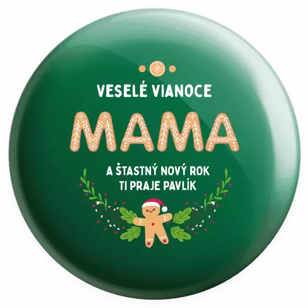 Placka Veselé Vianoce mami, perníček