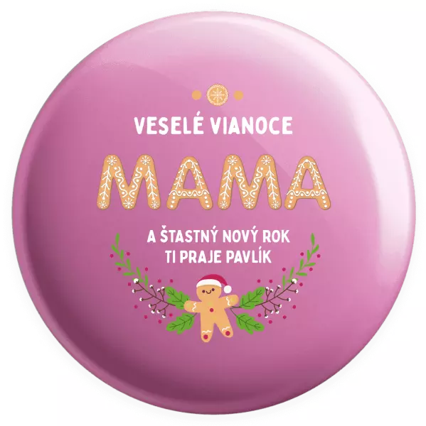Placka Veselé Vianoce mami, perníček