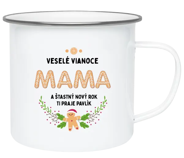 Vianočná plecháčik Veselé Vianoce mami, perníček