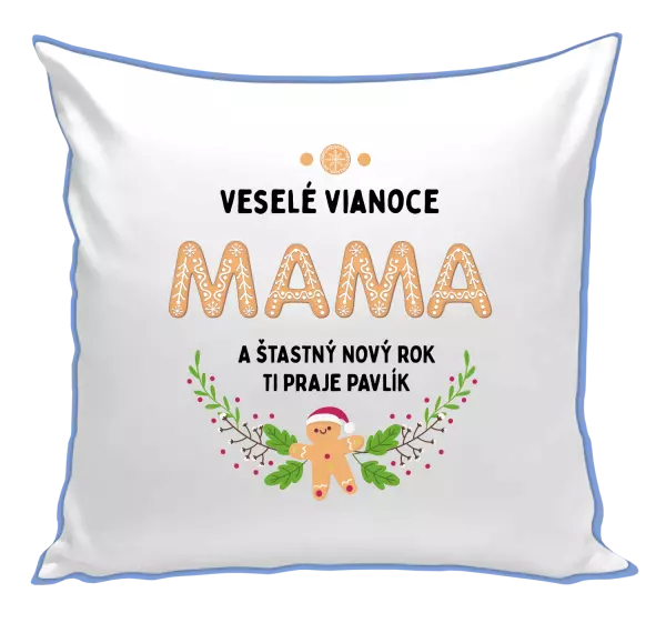 Vianočný vankúš Veselé Vianoce mami, perníček