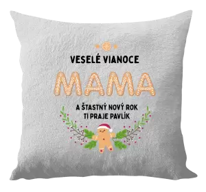 Vianočný vankúš Veselé Vianoce mami, perníček
