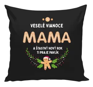 Vianočný vankúš Veselé Vianoce mami, perníček