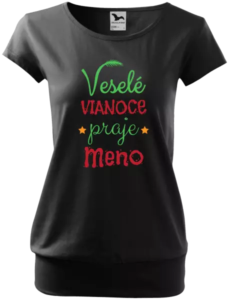 Dámske vianočné tričko Veselé Vianoce praje