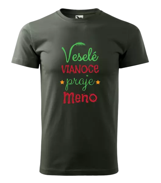 Pánske vianočné tričko Veselé Vianoce praje