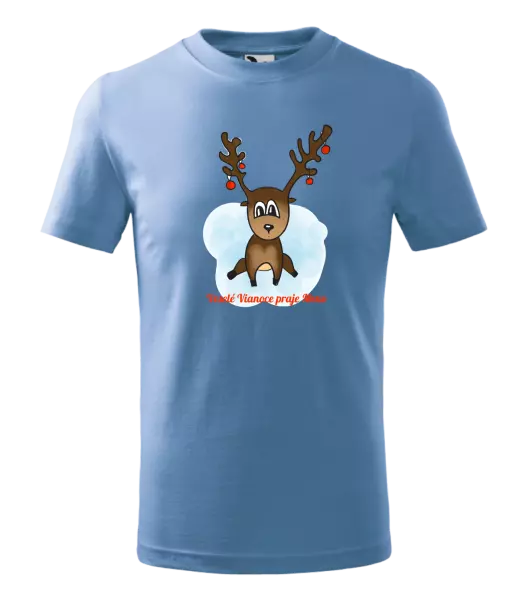 Detské vianočné tričko Veselé Vianoce praje - sobík